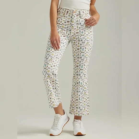 NWT Free People X Wrangler Life's Lemons High Rise Kick Flare Wrocks 672 - Picture 1 of 6